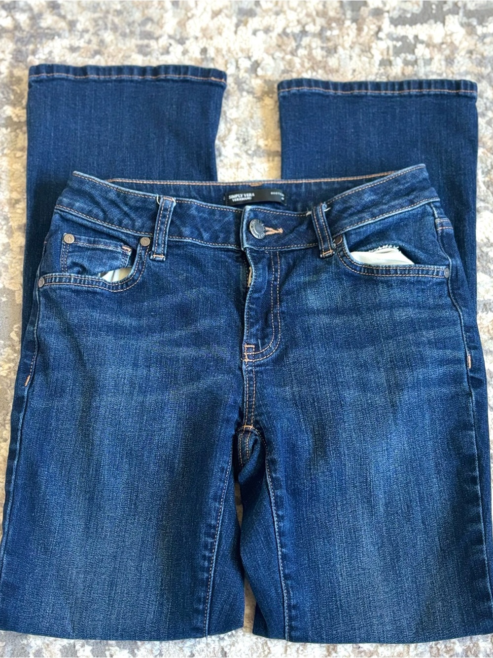 Simply Vera Vera Wang Women's Bootcut Jeans in Dark Blue 4P